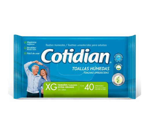 TOALLAS HUMEDAS COTIDIAN ADULTO X40 UNIDADES Farmashop