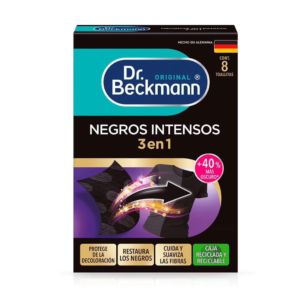 Toallitas Dr. Beckmann Negros Intensos 8 Unidades