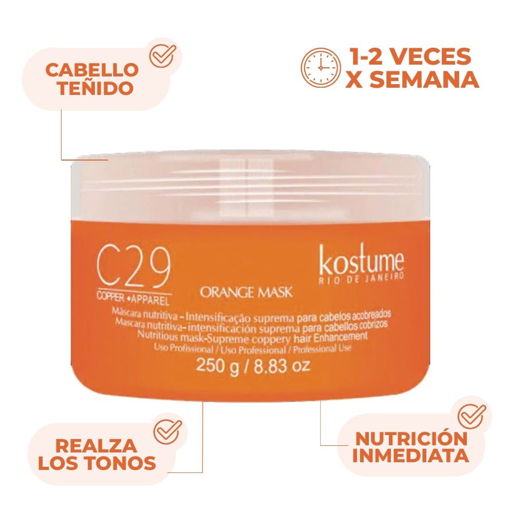 Mascarilla Capilar Kostume C29 Orange Apparel 250 ml