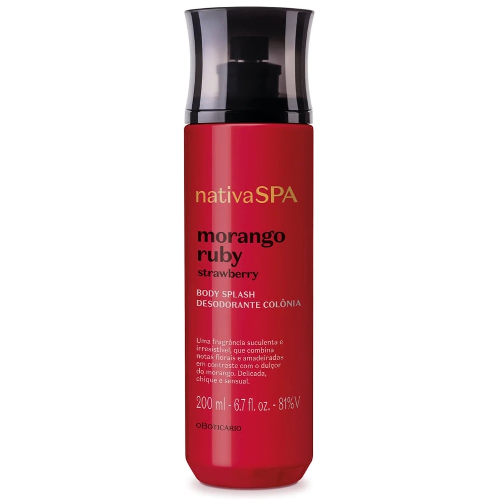 Body Splash O Boticário Nativa Spa Morango Ruby 200 ml