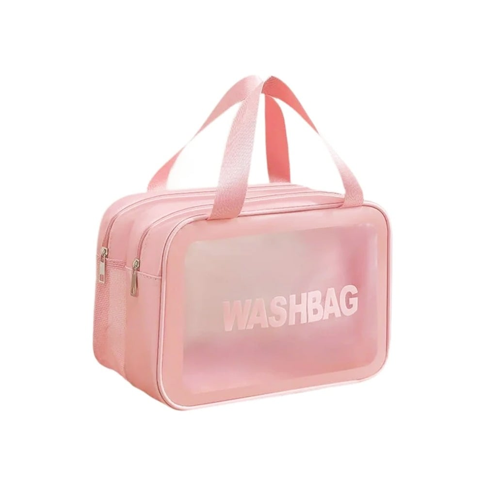 Neceser Transparente Travel Rosado