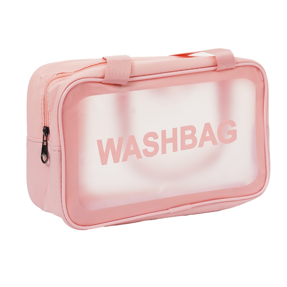 Neceser Transparente Travel Rosado