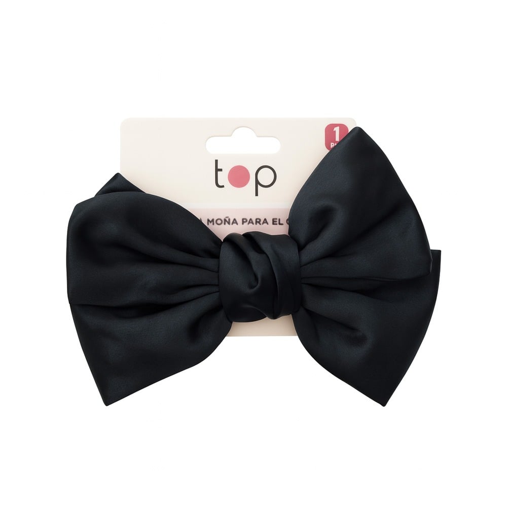 Pinza para el Pelo Top con Moña Negra 1 Unidad