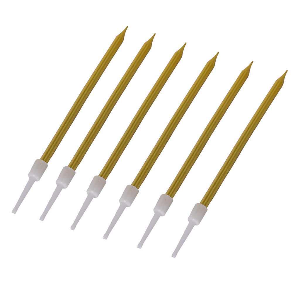 Velas de Cumpleaños Happy Paper Doradas 6 Unidades