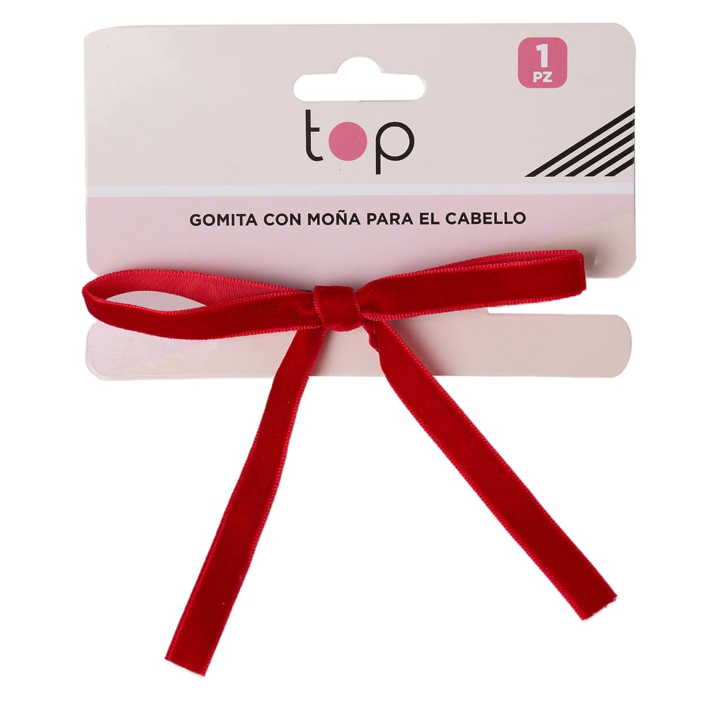 Gomita para el Pelo Top con Moña Roja 1 Unidad