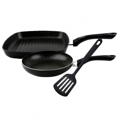 Set de Sartenes Cuori 3 Piezas Negro