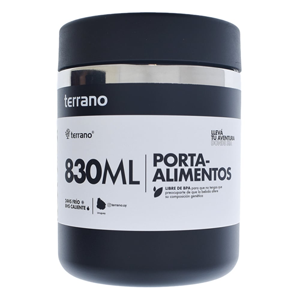 Contenedor Hermético Terrano Negro 830 ml