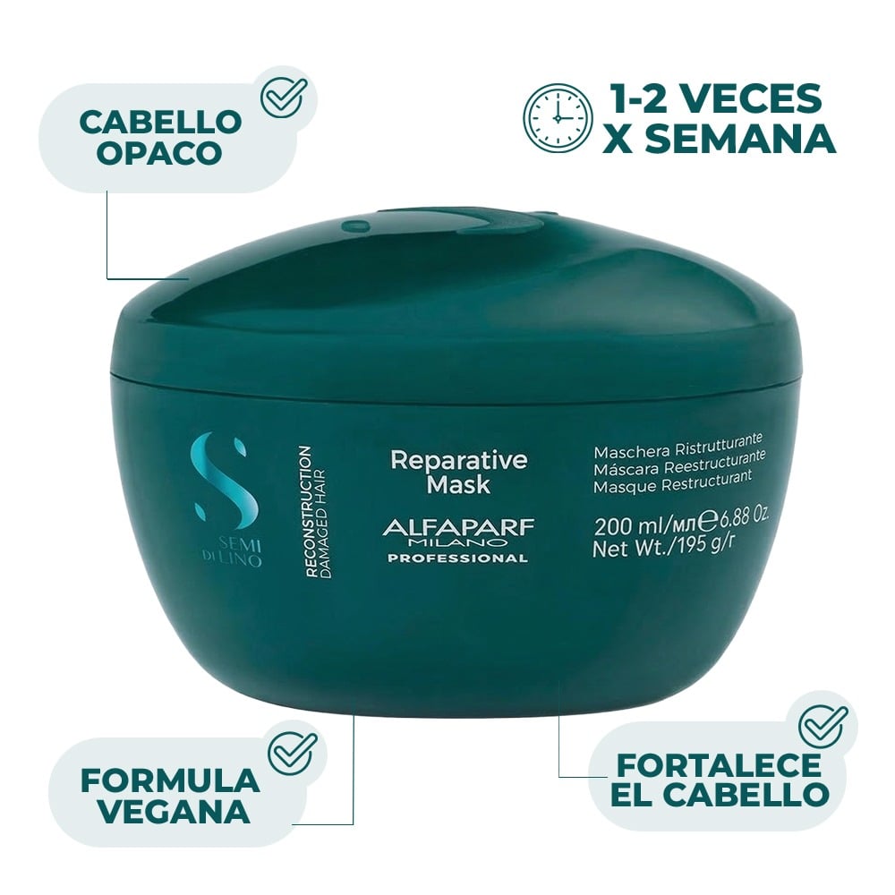 Mascarilla Capilar Alfaparf Semi Di Lino Reparative 200 ml