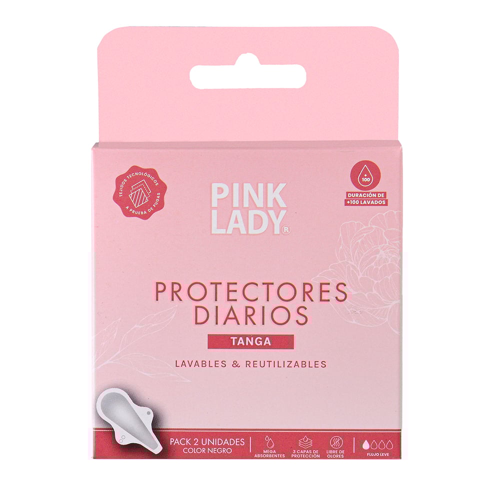 Protectores Diarios Pink Lady Tanga Reutilizables (100 Lavados) 2 Unidades