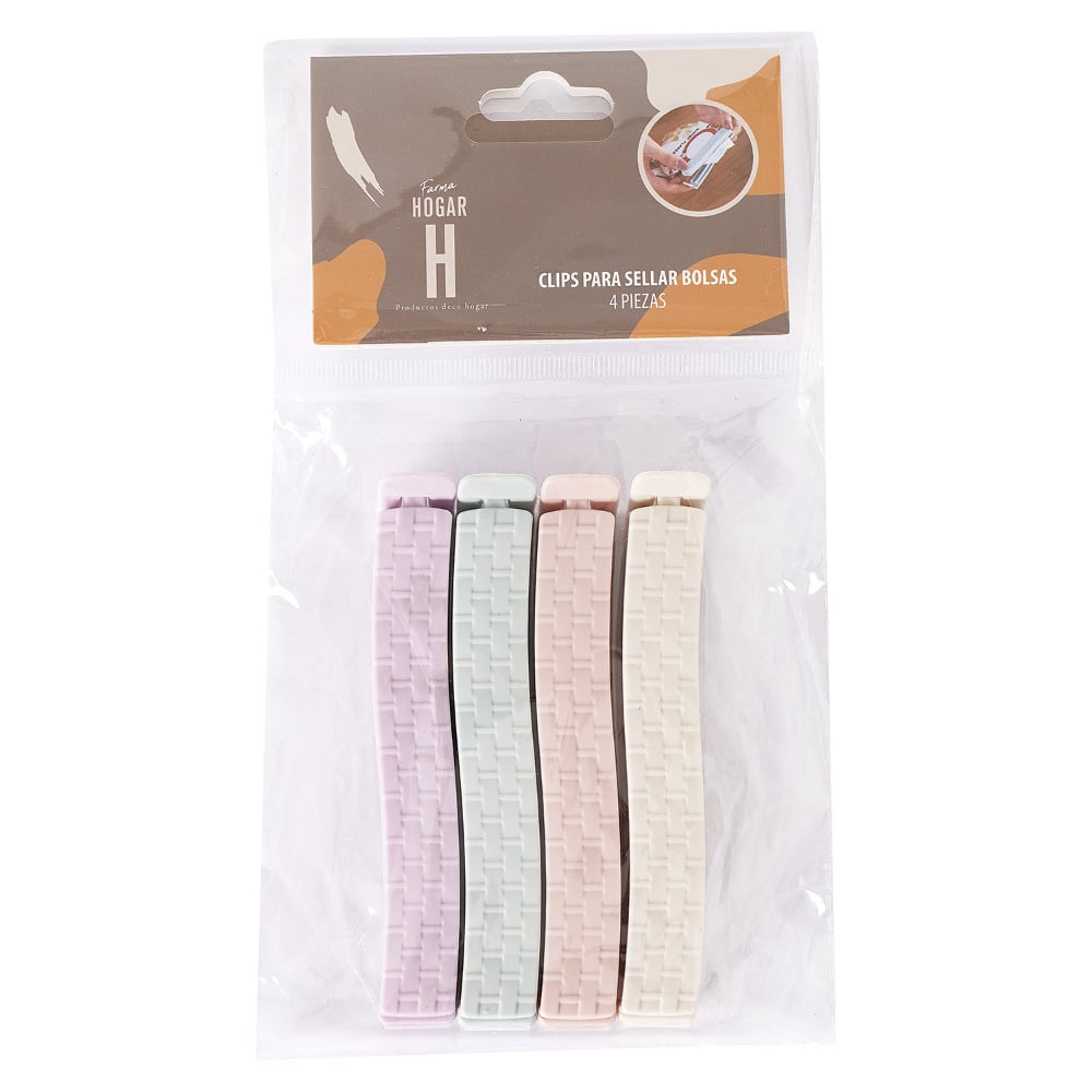 Clips para Sellar Bolsas Farma Hogar 4 Unidades