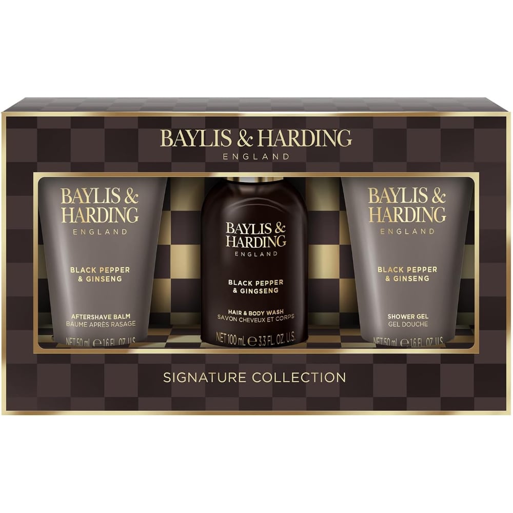 Set de Cuidado Masculino Baylis & Harding Black Pepper Ginseng Mini 3 Unidades