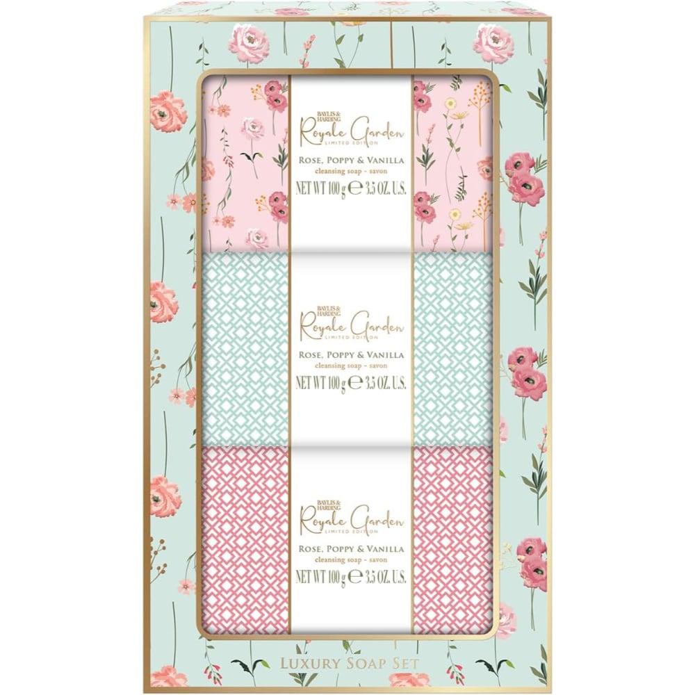 Jabón en Barra Baylis & Harding Royale Garden Rose Corporal 3 Unidades