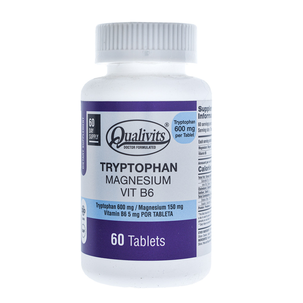 Suplemento Qualivits Tryptophan + Magnesium + B6 60 Tabletas