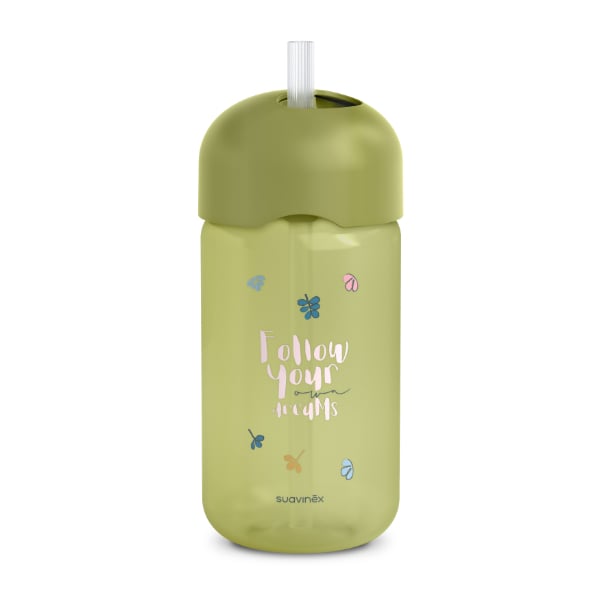 Vaso con Pajita Suavinex +18 Meses Verde Oliva 340 ml