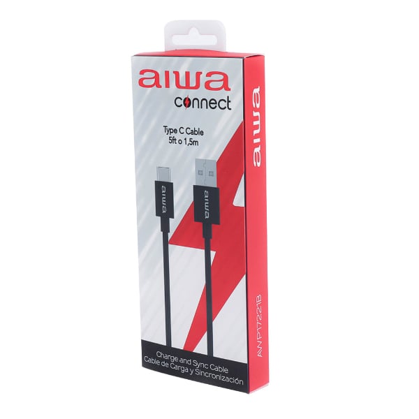 Cable de Carga Aiwa USB-C Negro