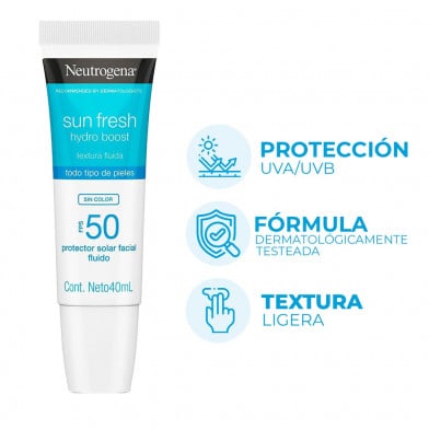 Protector Solar Facial Neutrogena Sun Fresh Hydro Boost FPS50 40 ml