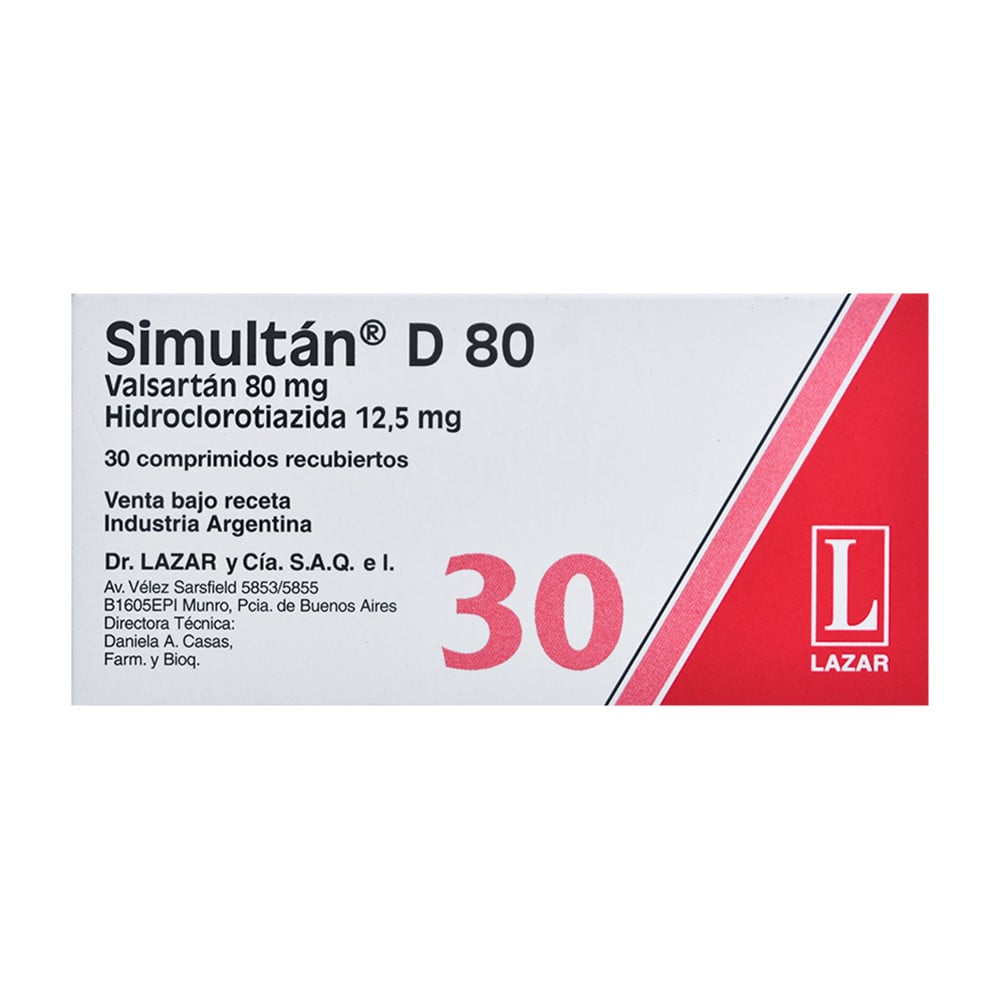Simultan D 80 mg/12.5 mg 30 Comprimidos Recubiertos