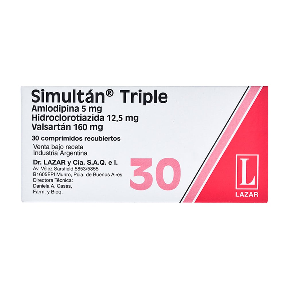 Simultan Triple 160/5 12.5 mg 30 Comprimidos 