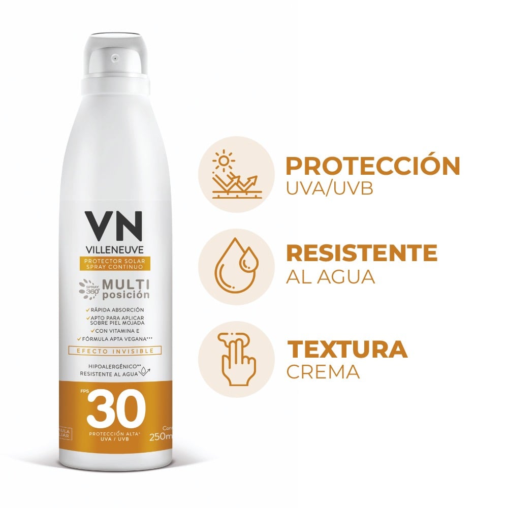 Protector Solar Villeneuve Spray FPS30 250 ml