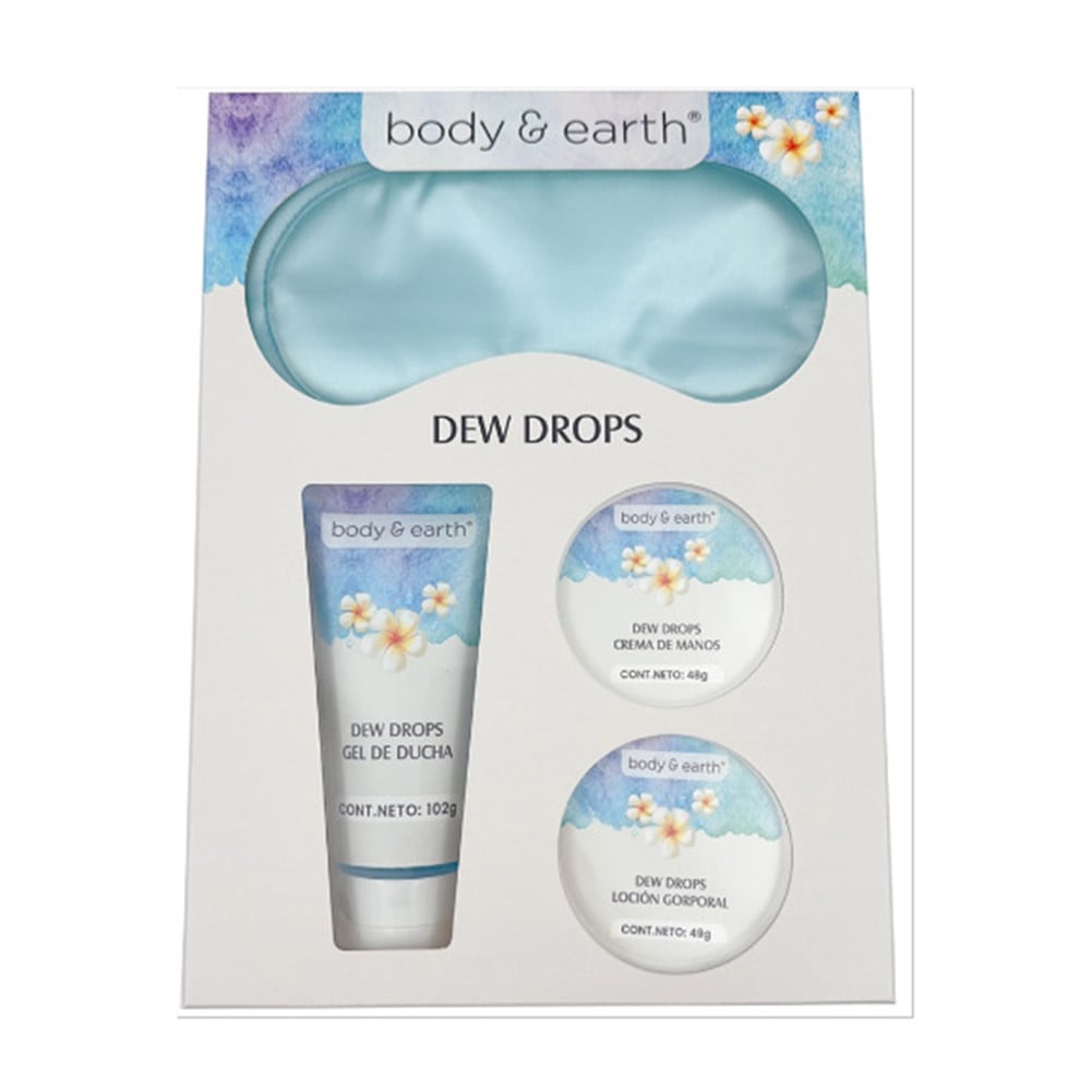 Gel de Ducha y Loción Body & Earth Dew Drops + Antifaz