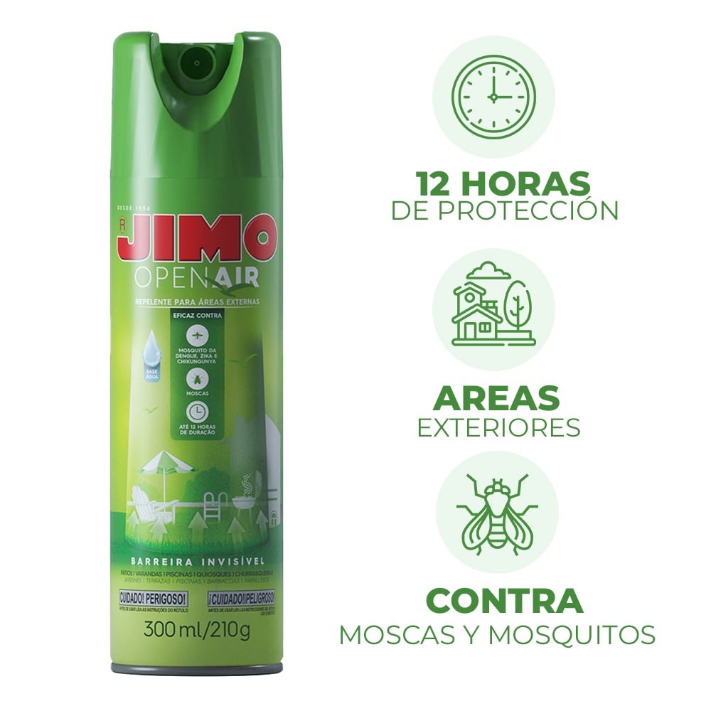 Repelente en Aerosol Jimo Open Air para Áreas Externas 300 ml