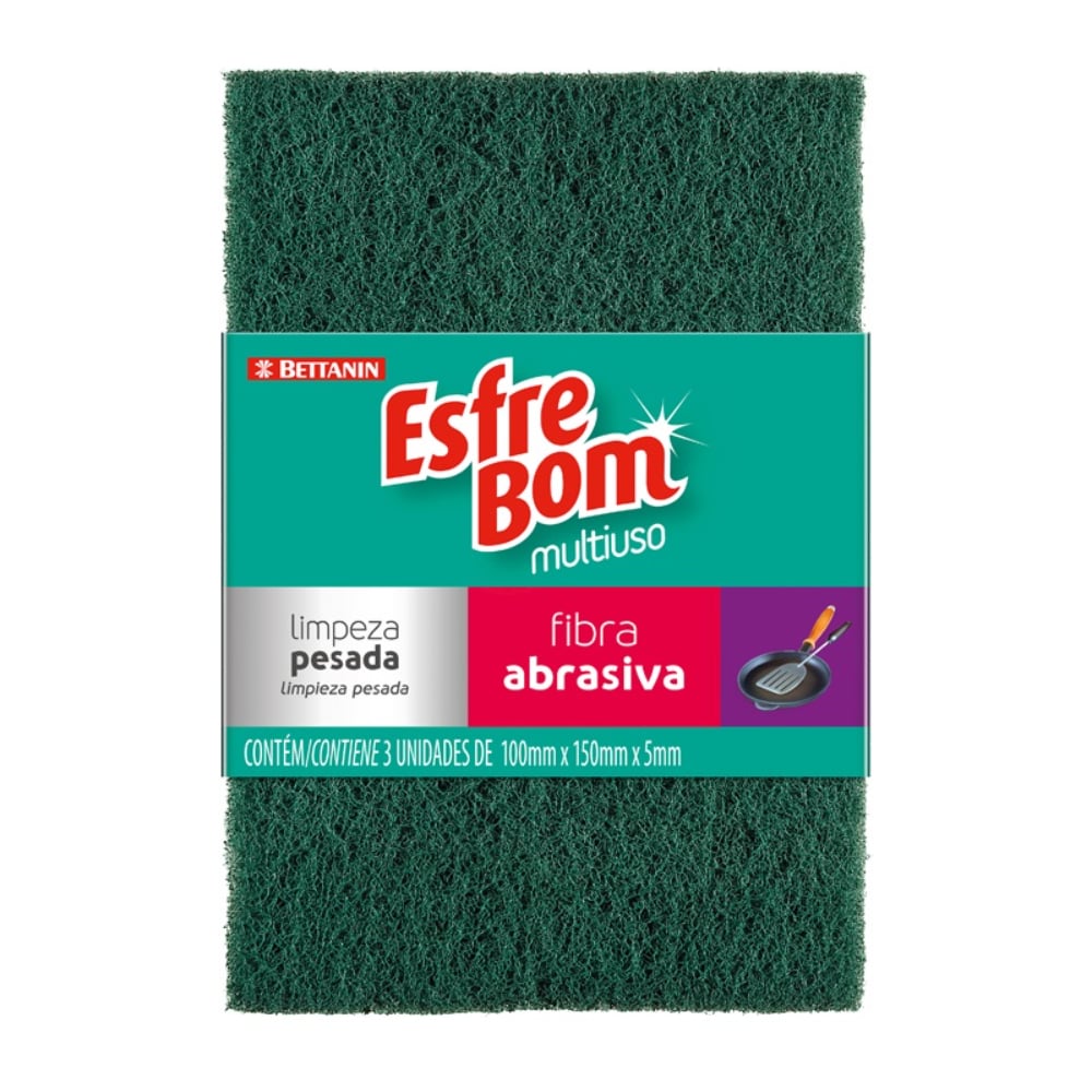 Esponja Esfrebom Fibra 3 Unidades