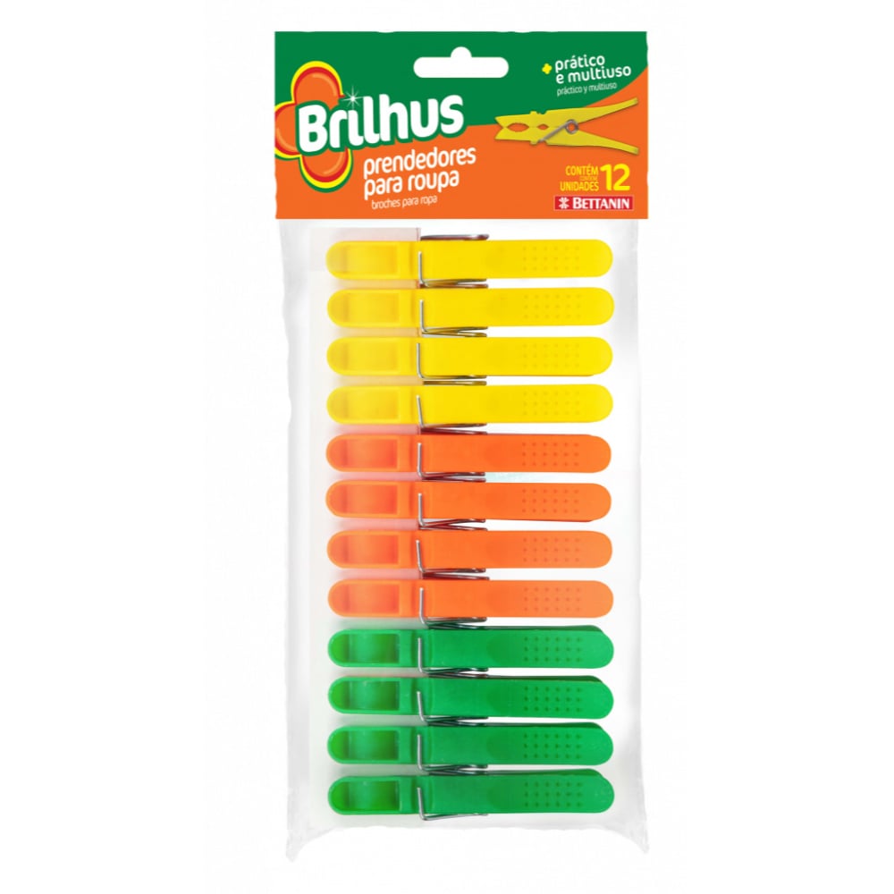 Palillos Brilhus de Plástico para Ropa 12 Unidades