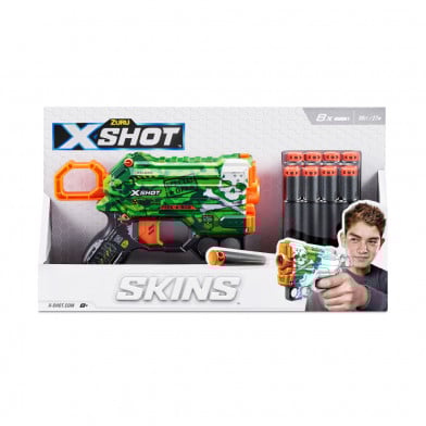 Juego Pistola X Shot Skins Menace con 8 Dardos