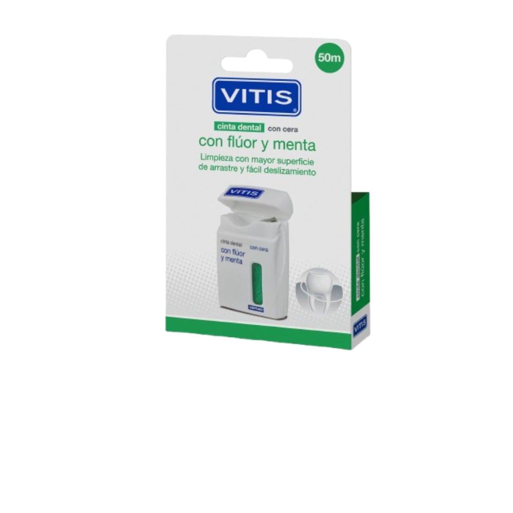 Cinta Dental Vitis Cera Fluor Menta 50 m