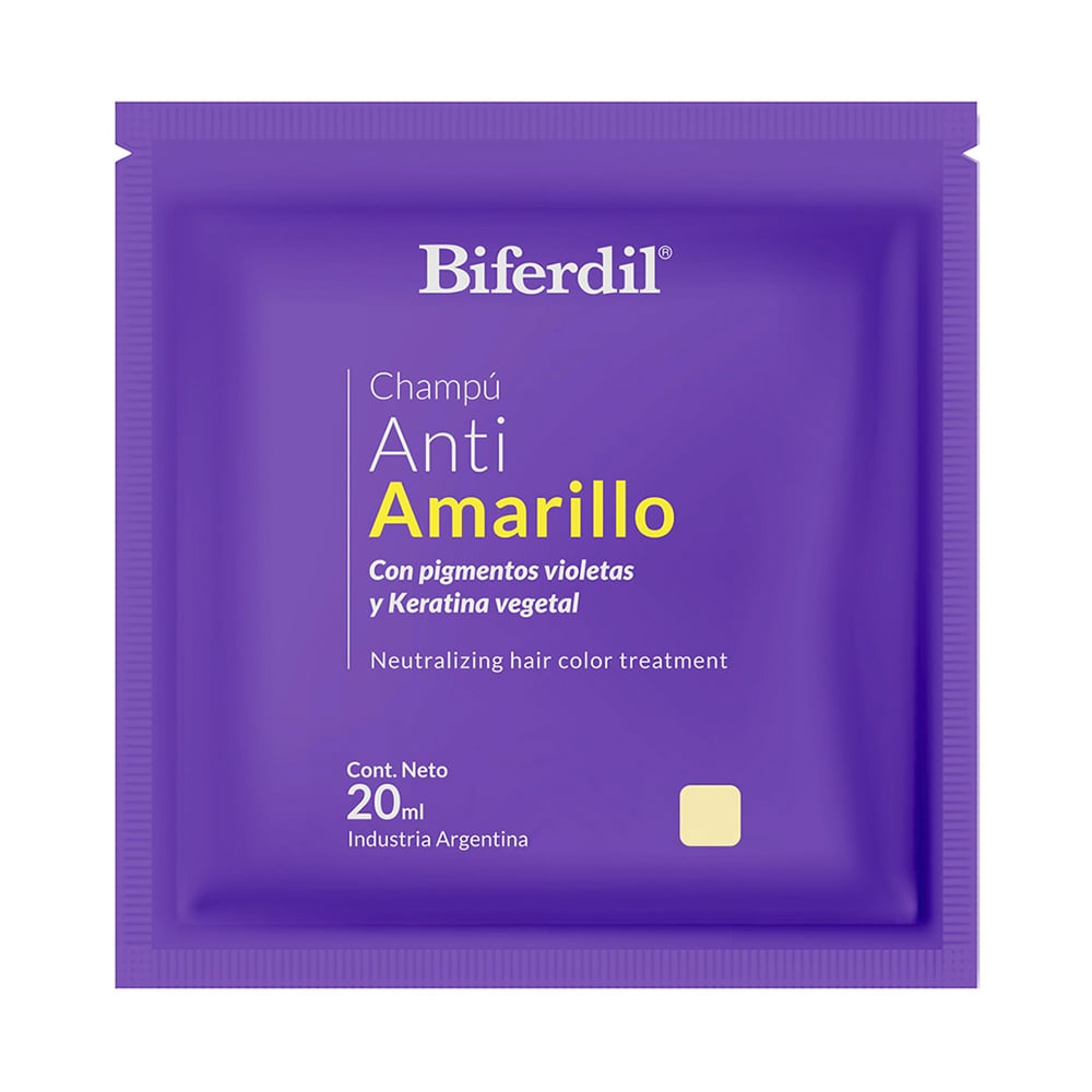 Shampoo Biferdil Anti Amarillo Sachet Travel 20 g
