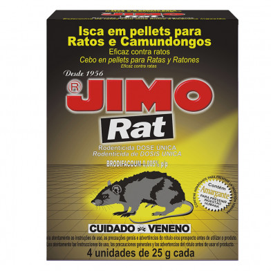 Raticida Jimo Granulado Anticoagulante 4 Unidades 25 G