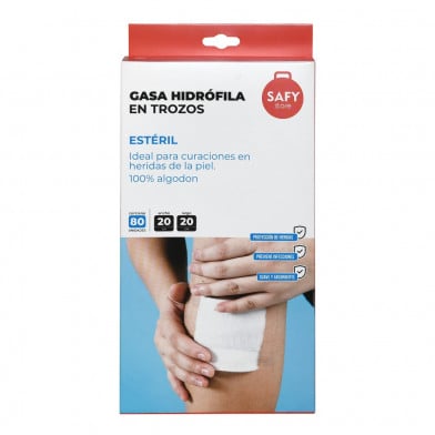 Gasa Estéril Safy 20 x 20 cm 80 Unidades