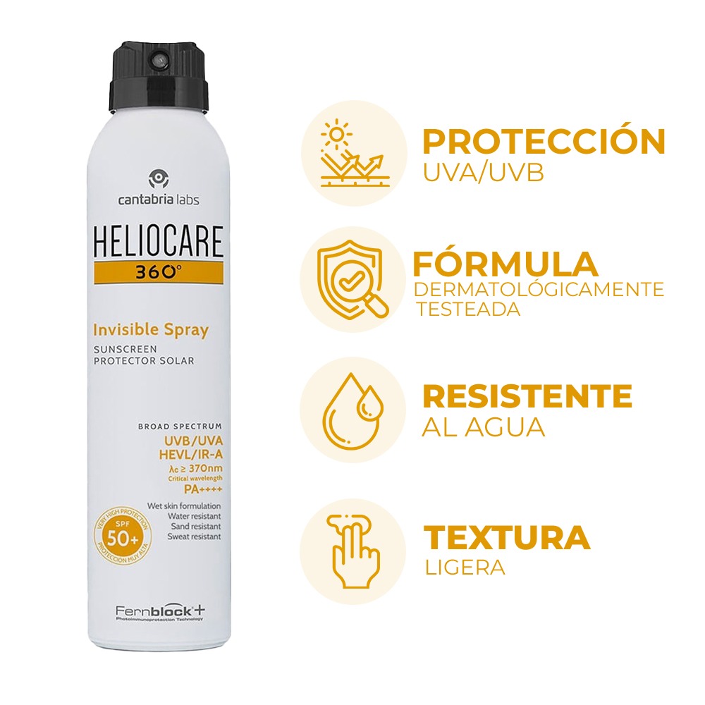 Protector Solar Heliocare 360° Spray Invisible FPS50+ 200 ml