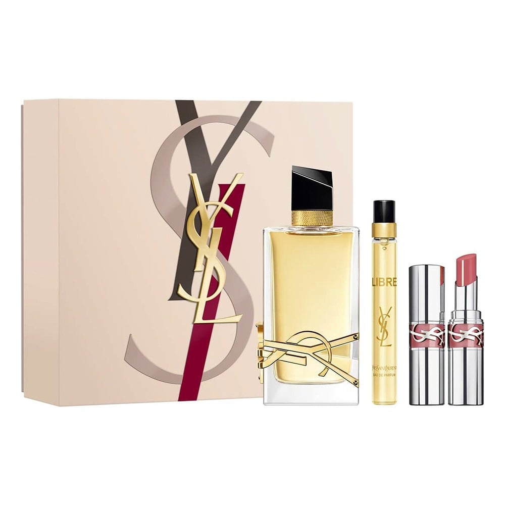 Cofre Yves Saint Laurent Perfume Libre Femme EDP 90 ml + Mini Talla 10 ml + Labial Loveshine N°44 Nude Lavalliere
