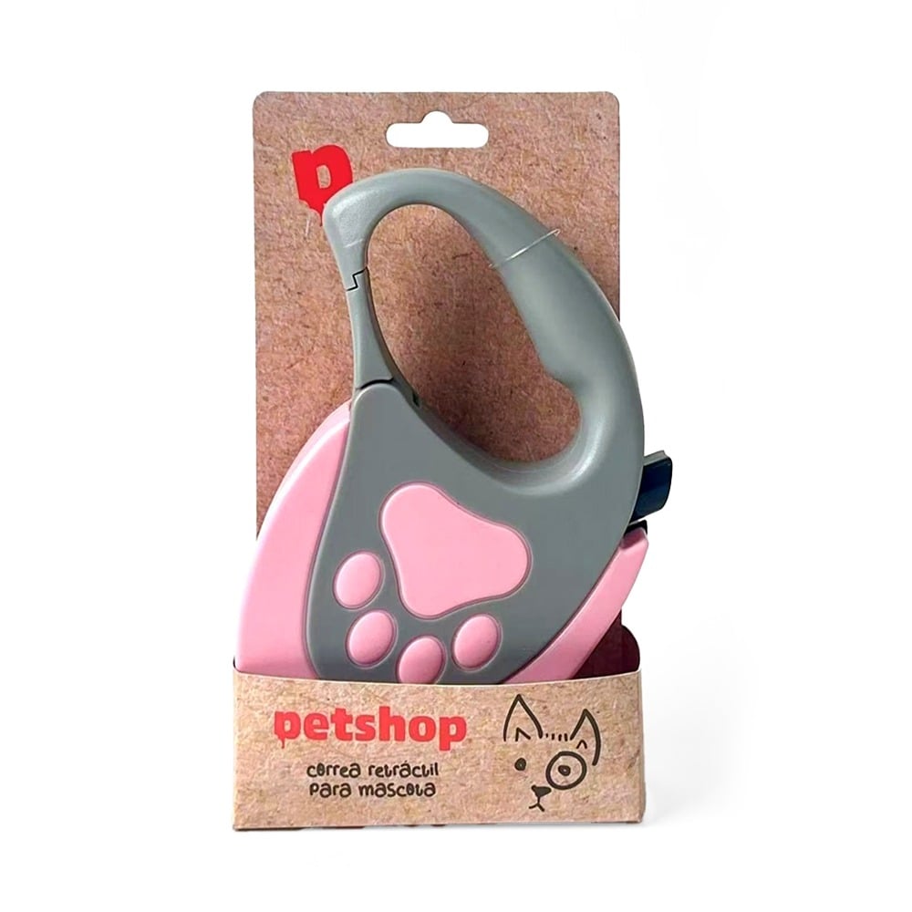 Correa Retráctil Petshop Rosa 