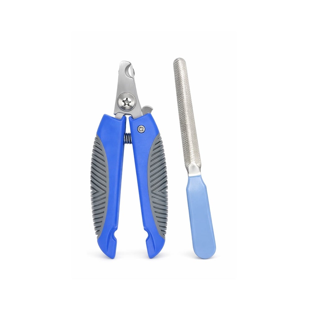 Set para Mascotas Petshop Cortaúñas y Lima de Uñas Azul 