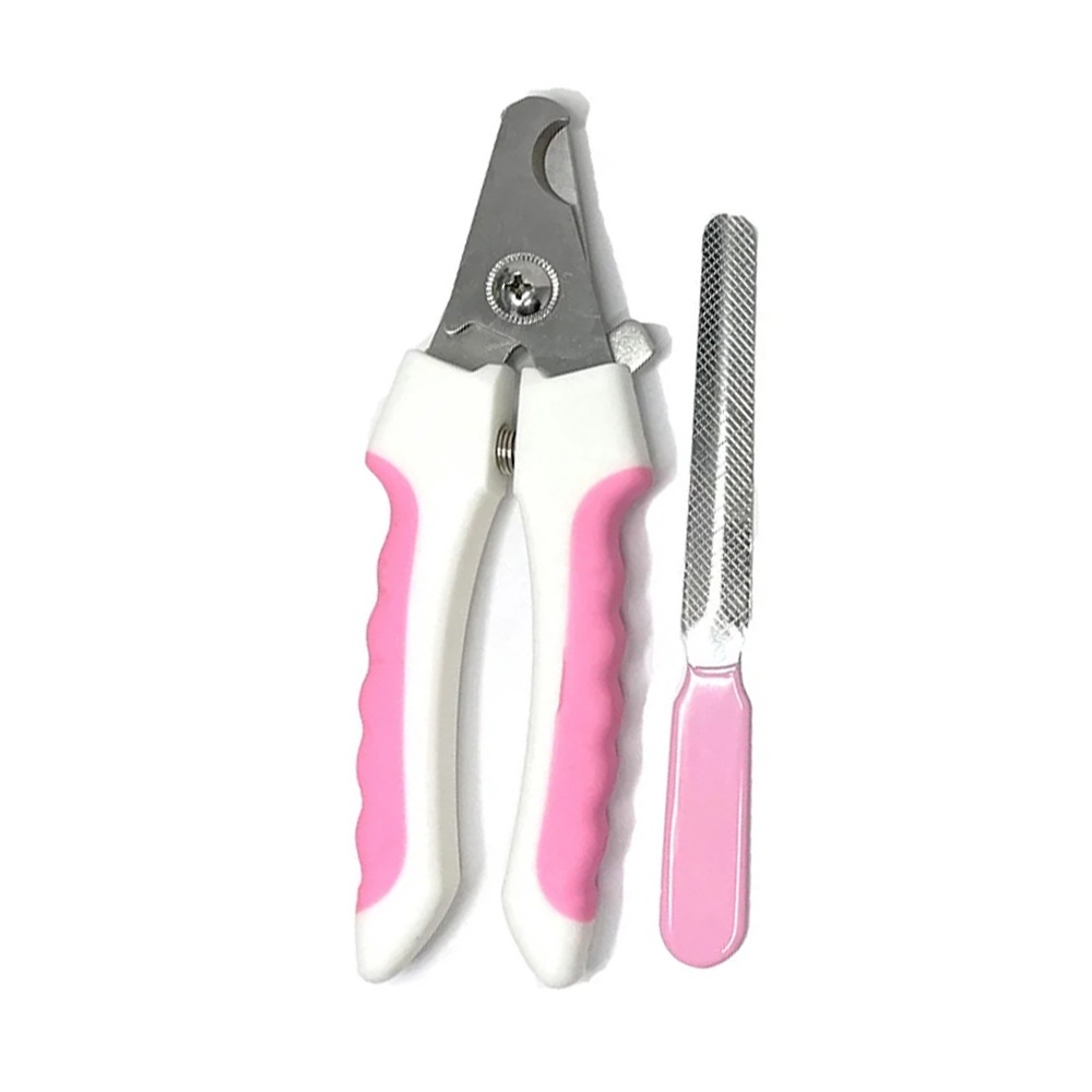 Set para Mascotas Petshop Cortaúñas y Lima de Uñas Rosado