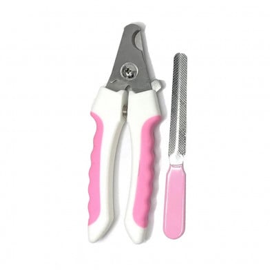 Set para Mascotas Petshop Cortaúñas y Lima de Uñas Rosado
