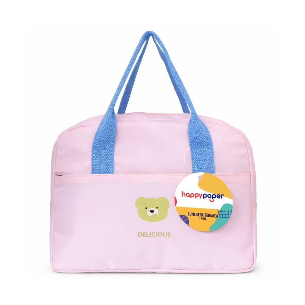 Lunchera Térmica Happy Paper Rosada