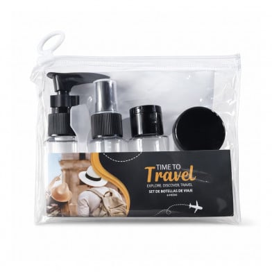 Set Travel Botellas de Viaje Negro 6 Unidades