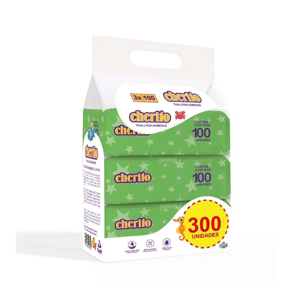 Toallitas Húmedas Cherito 300 Unidades