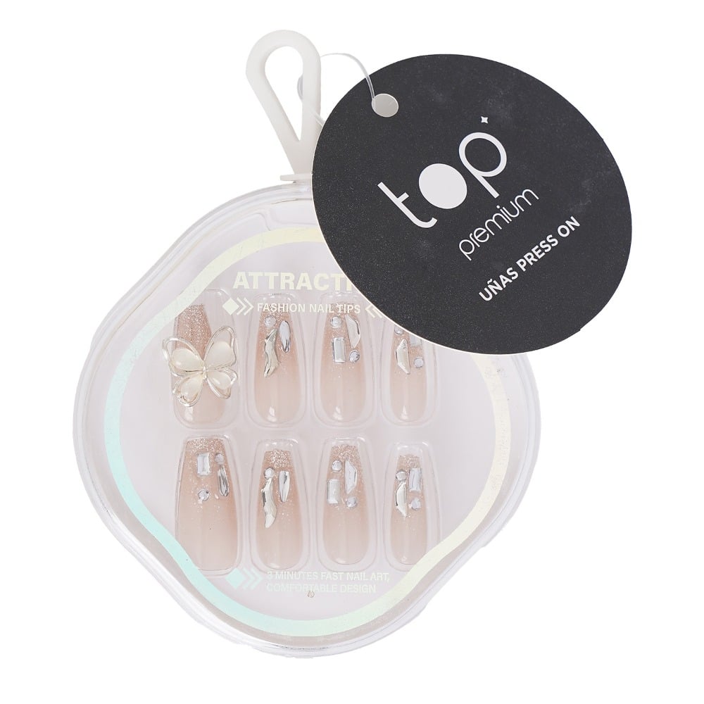 Uñas Adhesivas Top Premium Press On Mariposas 30 Unidades  