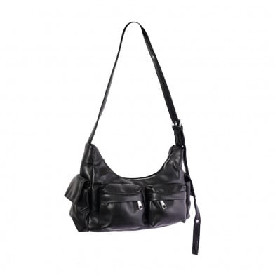 Cartera Top Premium Negra con Bolsillos