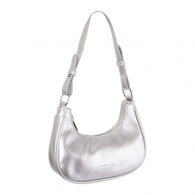 Cartera Top Premium Plateada Lisa