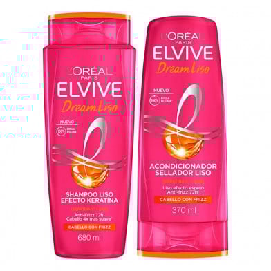 Pack Elvive Dream Liso Shampoo 680 ml + Acondicionador 370 ml