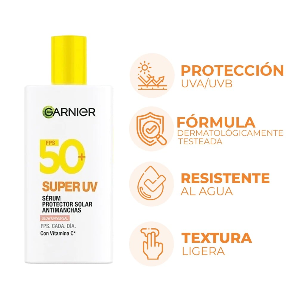 Sérum Protector Solar Garnier Super UV Antimanchas FPS50+ 40 ml