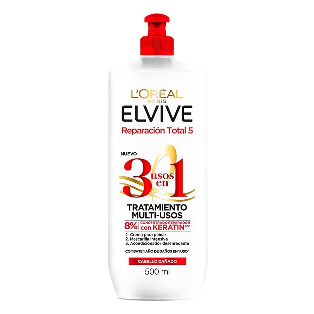 Crema para Peinar Elvive Reparación Total 5 3 en 1 500 ml 