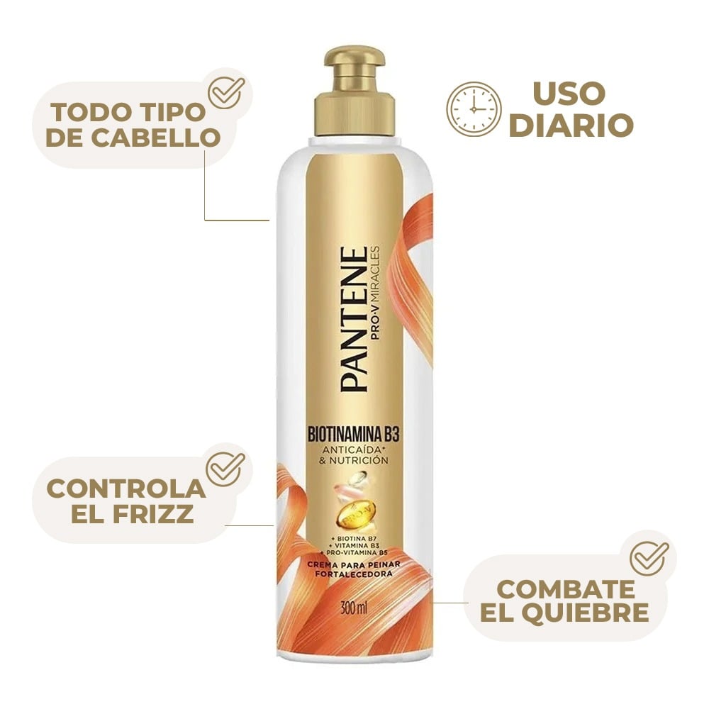 Crema para Peinar Pantene Biotinamina B3 Anticaída 300 ml 