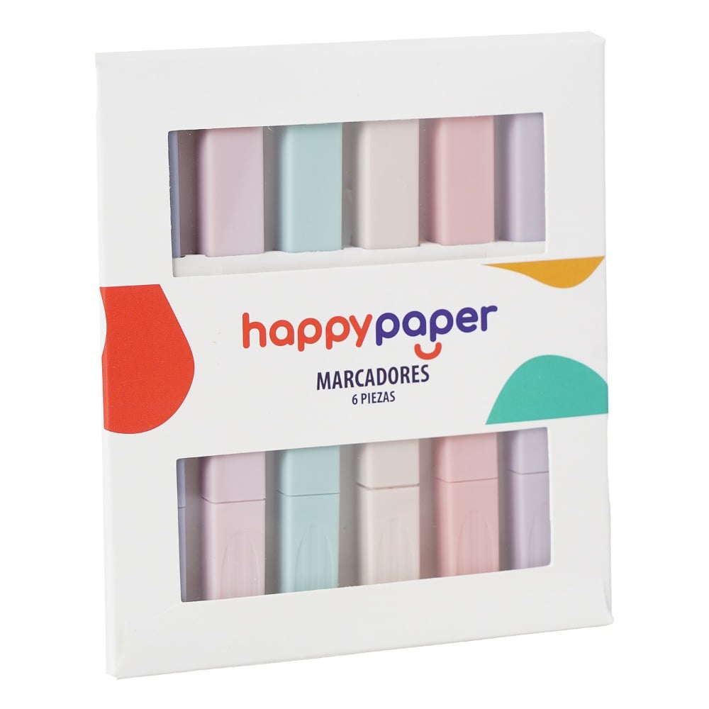 Marcadores Happy Paper Pastel 6 Unidades
