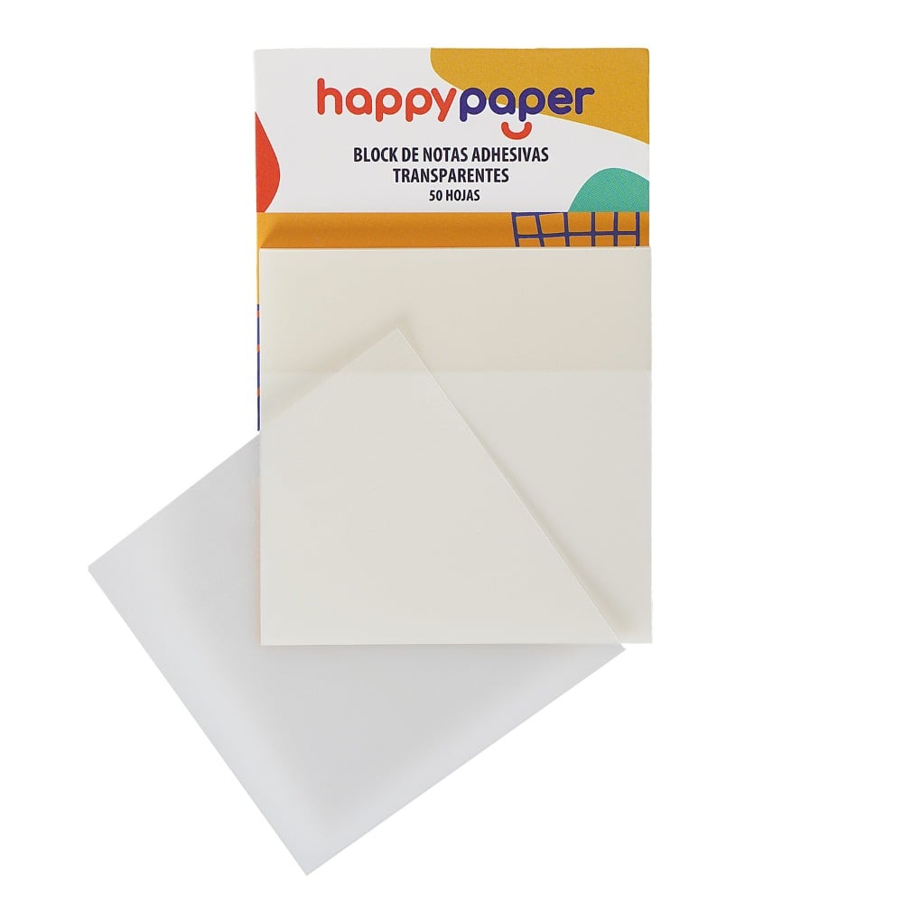 Notas Adhesivas Happy Paper Transparentes 50 Hojas